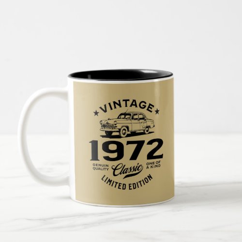 Vintage 1972 Classic 50 Years Old Gifts 50th B_Day Two_Tone Coffee Mug