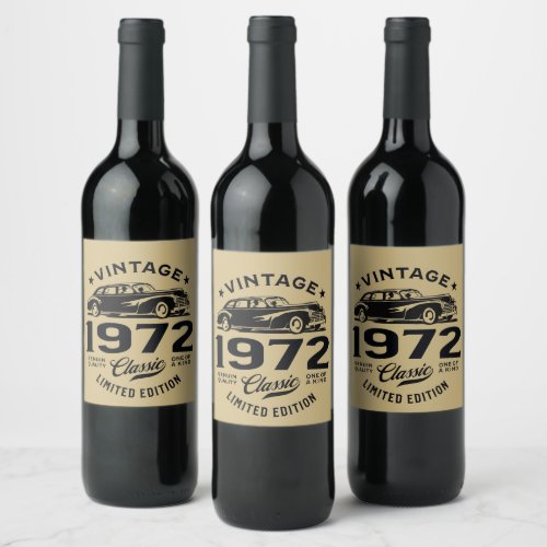 Vintage 1972 Classic 50 Years Old Gifts 50th B_Day Wine Label