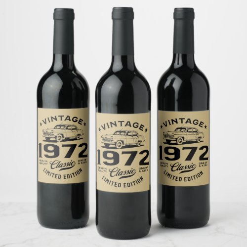 Vintage 1972 Classic 50 Years Old Gifts 50th B_Day Wine Label