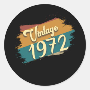Vintage 1972 classic round sticker