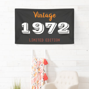 Vintage 1972 Limited Edition Banner – Retro 54th