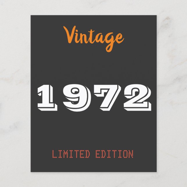 Vintage 1972 Limited Edition – Personalized 54th (Front)