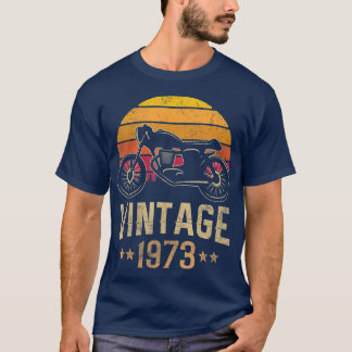 Vintage 1973 48th Birthday Retro Cafe Racer T-Shirt
