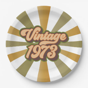 Vintage 1973 50th Birthday Paper Plates