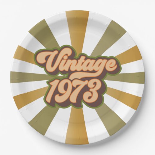 Vintage 1973 50th Birthday Paper Plates