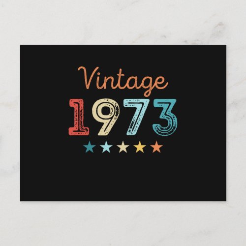 Vintage 1973 50th Birthday Retro Gift 50 year old Postcard