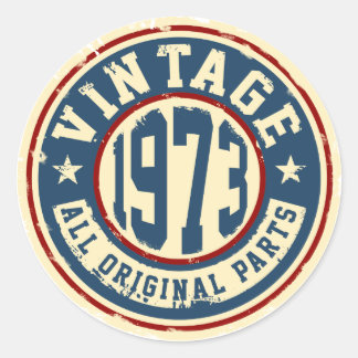 Vintage 1973 All Original Parts Classic Round Sticker