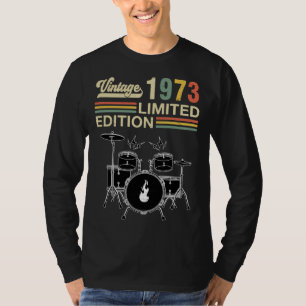 Vintage 1973 Drums 50th Birthday Drummer T-Shirt