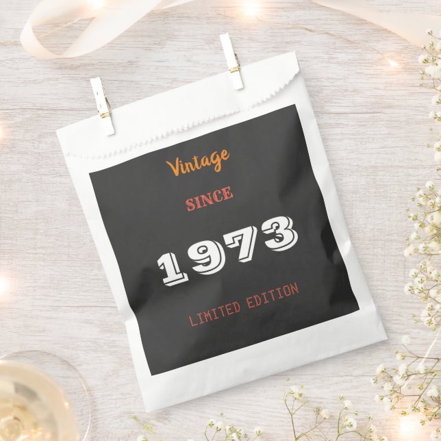 Vintage 1973 Favor Bag – 53rd Birthday Party Gift  (Clipped)