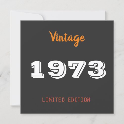 Vintage 1973 limited edition 50th Birthday Gift  Invitation