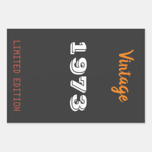 Vintage 1973 limited edition 50th Birthday Gift Wrapping Paper Sheets