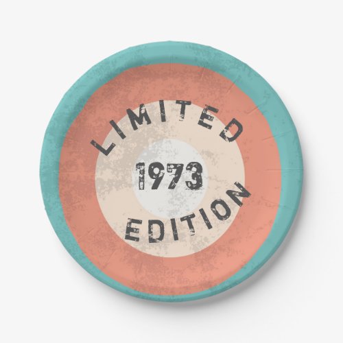 Vintage 1973 limited edition 50th Birthday Paper Plates