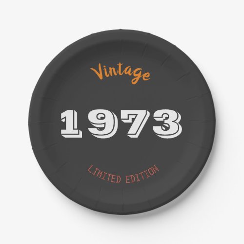 Vintage 1973 limited edition 50th Birthday Paper Plates