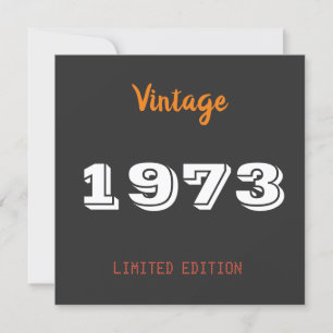 Vintage 1973 limited edition 53rd Birthday Gift Invitation