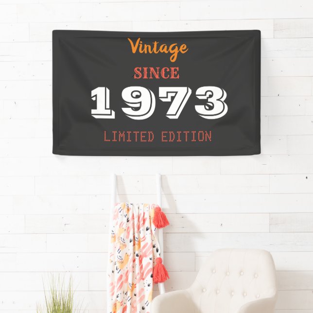 Vintage 1973 Limited Edition Gift Banner – Retro  (Insitu)