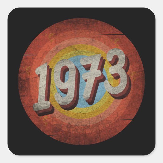 VINTAGE 1973 MEN WOMEN BIRTHDAY GIFT SQUARE STICKER (Front)