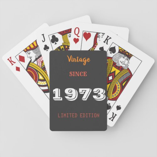Vintage 1973 year limited edition 50th Birthday  Playing Cards