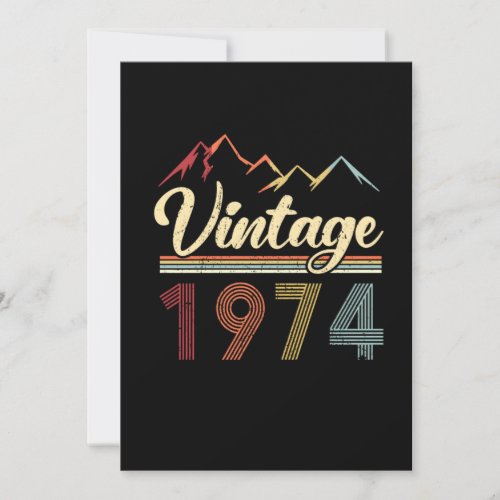 Vintage 1974 47th Birthday Retro 47 Years Old Invitation