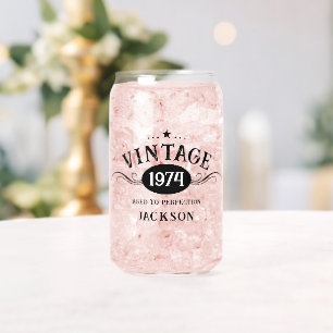 Vintage 1974 50th Birthday Can Glass