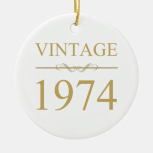 Vintage 1974 50th Birthday Ceramic Ornament
