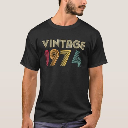 Vintage 1974 50th Birthday Gift Retro Men Women 50 T_Shirt