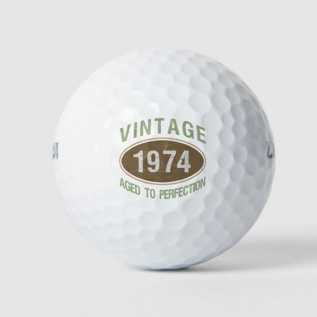 Vintage 1974 50th Birthday Golf Balls (Front)