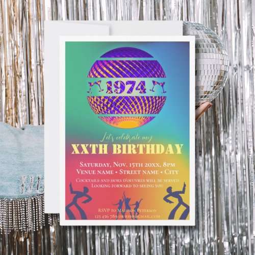 Vintage 1974 50th birthday party  invitation