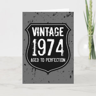 Vintage 1974 aged to perfection greeting card men