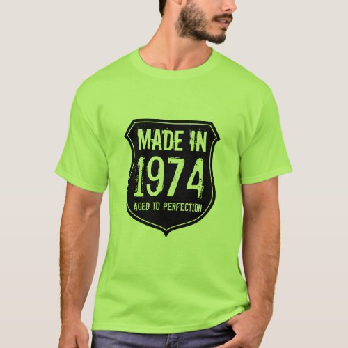 Vintage 1974 aged to perfection t shirt for men