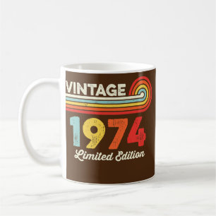 Vintage 1974 Birthday Limited Edition Men Women Coffee Mug