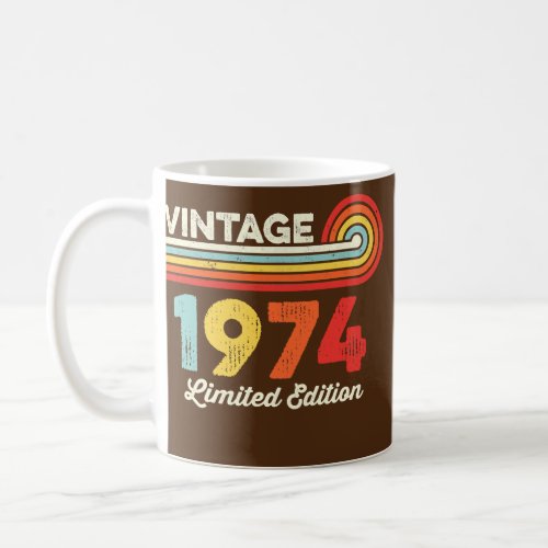 Vintage 1974 Birthday Limited Edition Men Women Coffee Mug