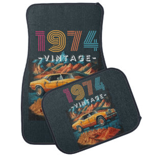 Vintage 1974 cool car floor mat
