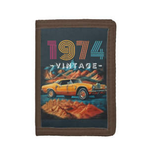 Vintage 1974 cool car Sherpa Blanket Tri-fold Wallet