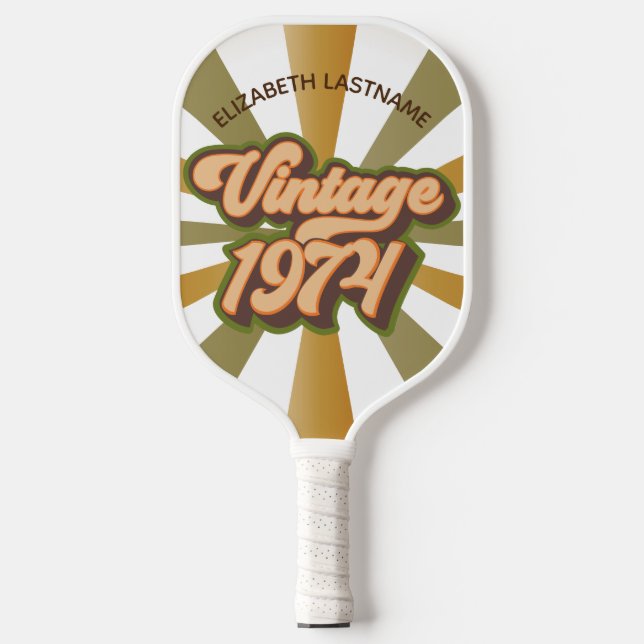 Vintage 1974 Custom Name Pickleball Paddle (Front)