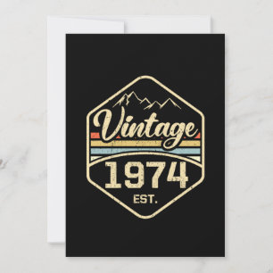 Vintage 1974 Est 47th Birthday Gift Invitation