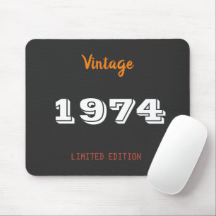 Vintage 1974 Limited Edition 52nd Birthday Gift Mouse Pad