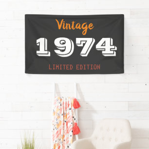 Vintage 1974 Limited Edition Banner – Retro 52nd