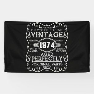 Vintage 1974 Man Myth Legend 47th Birthday Banner