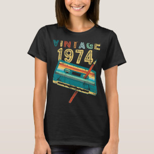 Vintage 1974 Music Cassette 49th Birthday  49 Year T-Shirt