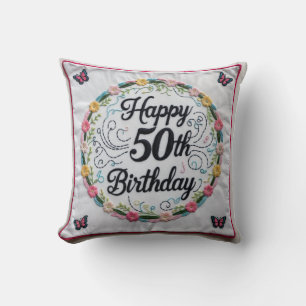 "Vintage 1974": Retro Throw Pillow for a 50th Birt