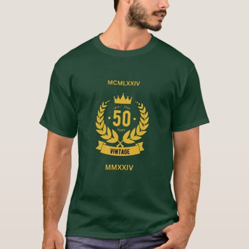 Vintage 1974 Royalty Style 50th Birthday T_Shirt