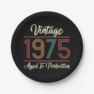 Vintage 1975 50th Birthday Paper Plates