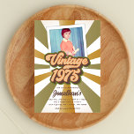 Vintage 1975 50th Birthday Photo  Invitation<br><div class="desc">Celebrate a milestone in style with our Vintage 1975 50th Birthday Photo Invitation! This retro invitation is designed to take you back in time while highlighting your journey with a personal touch. Featuring a classic vintage design and customizable photo, it’s the perfect way to honor 50 years of memories, laughter,...</div>