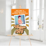 Vintage 1975 50th Birthday Photo Welcome Acrylic Sign<br><div class="desc">Celebrate with these 1975 inspired 50th birthday acrylic welcome signs. Customize with your own text and photo. Available in a variety of sizes.</div>