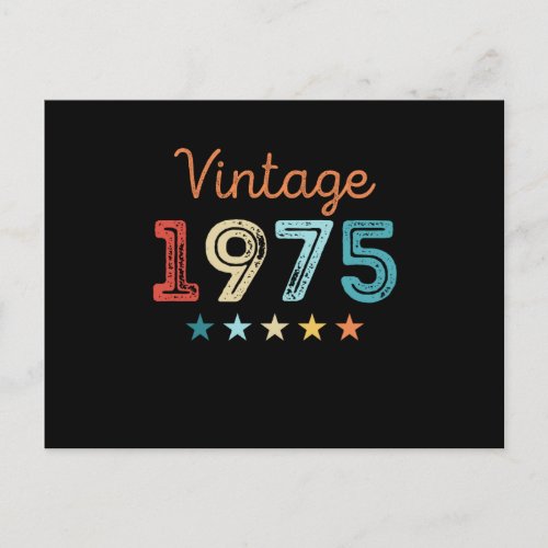 Vintage 1975 50th Birthday Retro Gift 50 year old Postcard