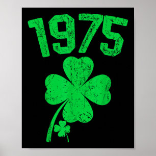 Vintage 1975 50th Birthday St. Patricks Day Shamro Poster