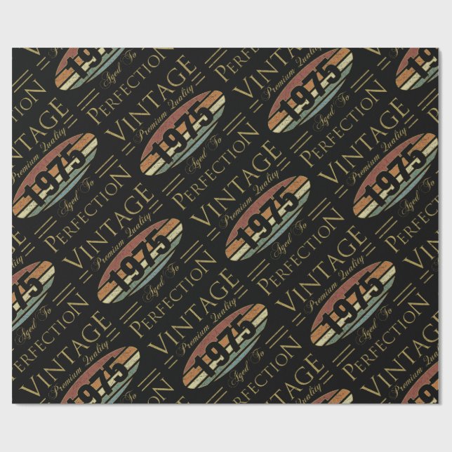 Vintage 1975 50th Birthday Wrapping Paper (Flat)