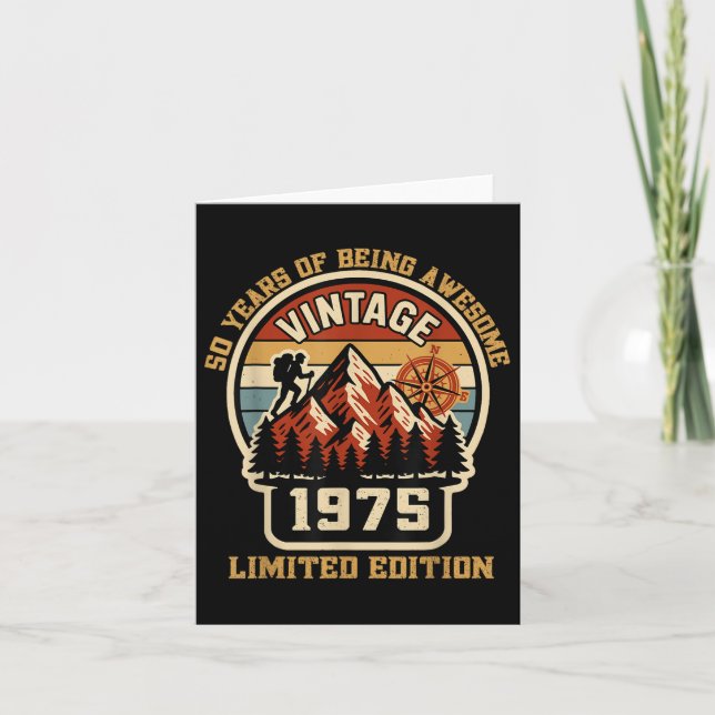 Vintage 1975 Birthday Hiking 50th Limited Edition  Card (Front)