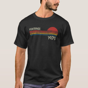 Vintage 1975 Chest Stripe Birthday T-Shirt