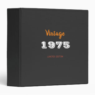 Vintage 1975 Limited Edition 50th Birthday 3 Ring Binder